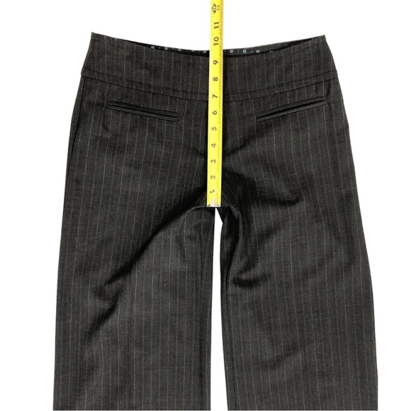 Trina Turk size 4 Dark Gray & Turquoise Pinstripe Wide Leg Pants - Picture 12 of 14